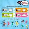 28 Packs Valentines Day Cards for Kids with Sticky Wall Climbing Men Ninja Set for Classroom,Valentine's Gifts Exchange For School, Valentine's Party Favors for Kids, Valentine's Prizes for Boys Girls view 2