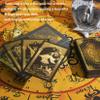 Jayiaine Tarot Cards Deck, Water Proof with Guidebook Divination Oracle 80 Cards, Fortune Telling Game Set for Family Reunion Beginners Expert Readers for Christmas Birthday, Black view 2