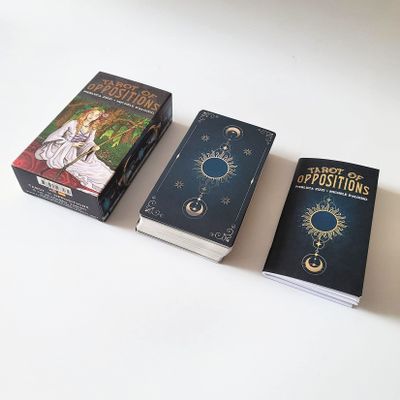 Jayiaine Tarot Card Deck Classic Set with The Guide Future 80 Tarot Cards, Artwork Portable Tarot Game Beginner and Professional Player for Holiday Family Party Playing Card Board Game Gifts,Black