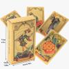 Jayiaine Tarot Card Deck Classic Set with The Guide Future 78Tarot Cards, Artwork Portable Tarot Game Beginner and Professional Player for Holiday Family Party Playing Card Board Game Gifts,Black view 4