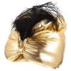Toyvian Golden Turban Hat with Plume Decoration, Arabian Prince Headdress Costume Hat, One Size Unisex Glittered Turban Hat Costume view 1