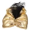 Toyvian Golden Turban Hat with Plume Decoration, Arabian Prince Headdress Costume Hat, One Size Unisex Glittered Turban Hat Costume view 2