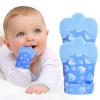 2Pack Silicone Teething Mitt, Soothing Infant Teething Mitten Pain Relief, Prevent Scratches Glove, Safe Silicone Teething Toys for 0-12 Months Blue Heart view 1