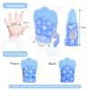 2Pack Silicone Teething Mitt, Soothing Infant Teething Mitten Pain Relief, Prevent Scratches Glove, Safe Silicone Teething Toys for 0-12 Months Blue Heart view 2