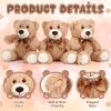 HyDren 12 Pieces Valentines Bears Stuffed Animals Soft Plush Toy Bears for Birthday Party Easter Wedding Baby Shower Christian Charity Donation Supplies(Light Brown) view 3