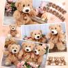 HyDren 12 Pieces Valentines Bears Stuffed Animals Soft Plush Toy Bears for Birthday Party Easter Wedding Baby Shower Christian Charity Donation Supplies(Light Brown) view 4