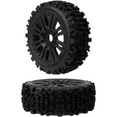 HobbyMarking 2Pcs RC Buggy 17mm Hex Tires & Wheels Rims Set for 1/8 Off-Road Car Arrma Redcat Losi VRX HPI Kyosho HSP