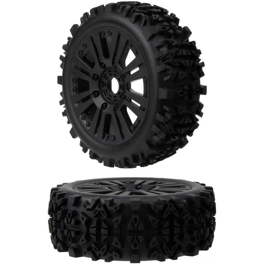 HobbyMarking 2Pcs RC Buggy 17mm Hex Tires & Wheels Rims Set for 1/8 Off-Road Car Arrma Redcat Losi VRX HPI Kyosho HSP