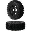 HobbyMarking 2Pcs RC Buggy 17mm Hex Tires & Wheels Rims Set for 1/8 Off-Road Car Arrma Redcat Losi VRX HPI Kyosho HSP view 1