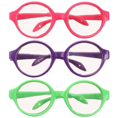 Toyvian Girl Toys 3 Pairs Doll Glasses Doll Eyeglasses Miniature Plastic Glasses Baby Toy