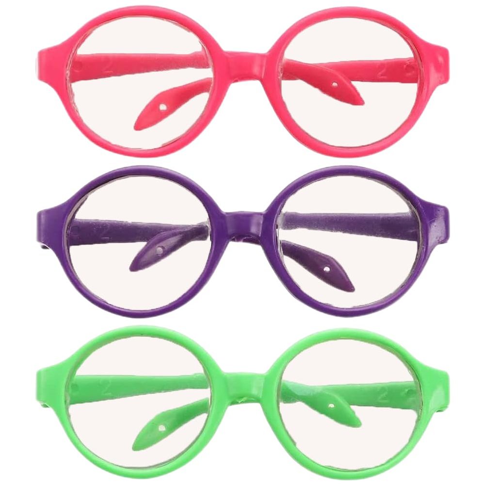 Toyvian Girl Toys 3 Pairs Doll Glasses Doll Eyeglasses Miniature Plastic Glasses Baby Toy