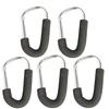 5 Packs Carabiner Hook for Shopping Aluminum D-Style Sponge Hook Carry Handle Shopping Hook Perfect Carabiner Hook for Bags Handbag Tote Stroller Carrying (Silver) view 1