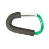 5 Packs Carabiner Hook for Shopping Aluminum D-Style Sponge Hook Carry Handle Shopping Hook Perfect Carabiner Hook for Bags Handbag Tote Stroller Carrying (Green) view 2