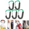 5 Packs Carabiner Hook for Shopping Aluminum D-Style Sponge Hook Carry Handle Shopping Hook Perfect Carabiner Hook for Bags Handbag Tote Stroller Carrying (Green) view 4