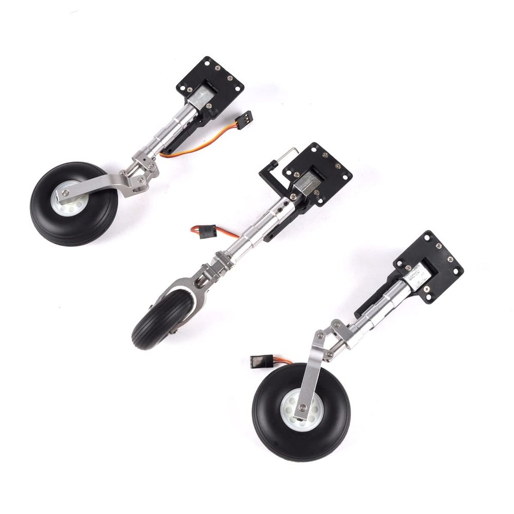 WAYFX Drone Accessories 1 Set Nose/Main Retracts Electric Landing Gear Anti-Vibration Landing Gear with Wheels for 1.4m Red Arrow RC Plane