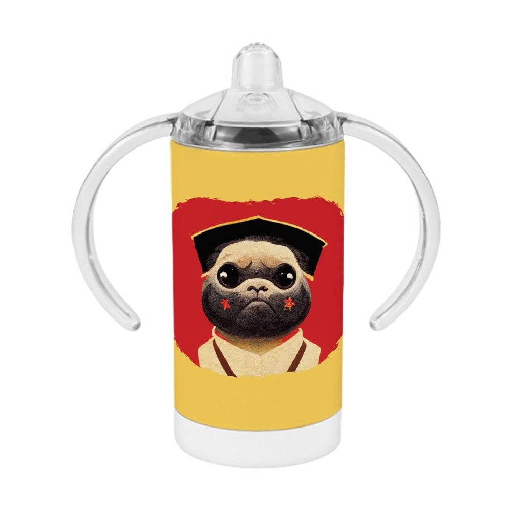 Adorable Pug Sippy Cup - Animal Print Baby Sippy Cup - Cute Sippy Cup