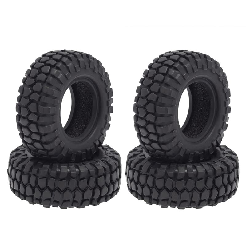 4PCS 48mm 1.0 Soft Rubber Wheel Tires Tyre for 1/24 RC Crawler Car Axial SCX24 90081 AXI00002 Upgrade Parts (Color : Champagne)