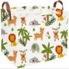 Essme Rectangular Animals Storage Basket,Green Baskets,Nursery Storage Bin Organizer with Handles for Jungle Decor,Shelf Bins,Animal Basket.(Jungle animal) view 1