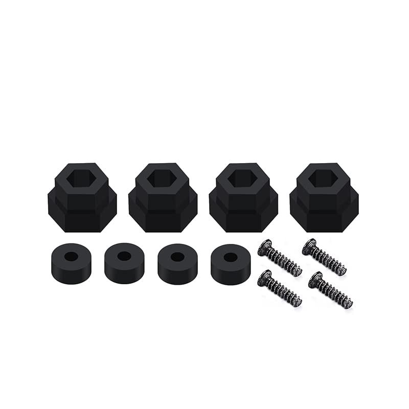 4PCS 5Mm to 12Mm Wheel Axle Shaft Combiner Wheel Hex Adapter for WPL D12 C24 B36 MN D90 MN99S RC Car Upgrade Parts ( Color : Black )