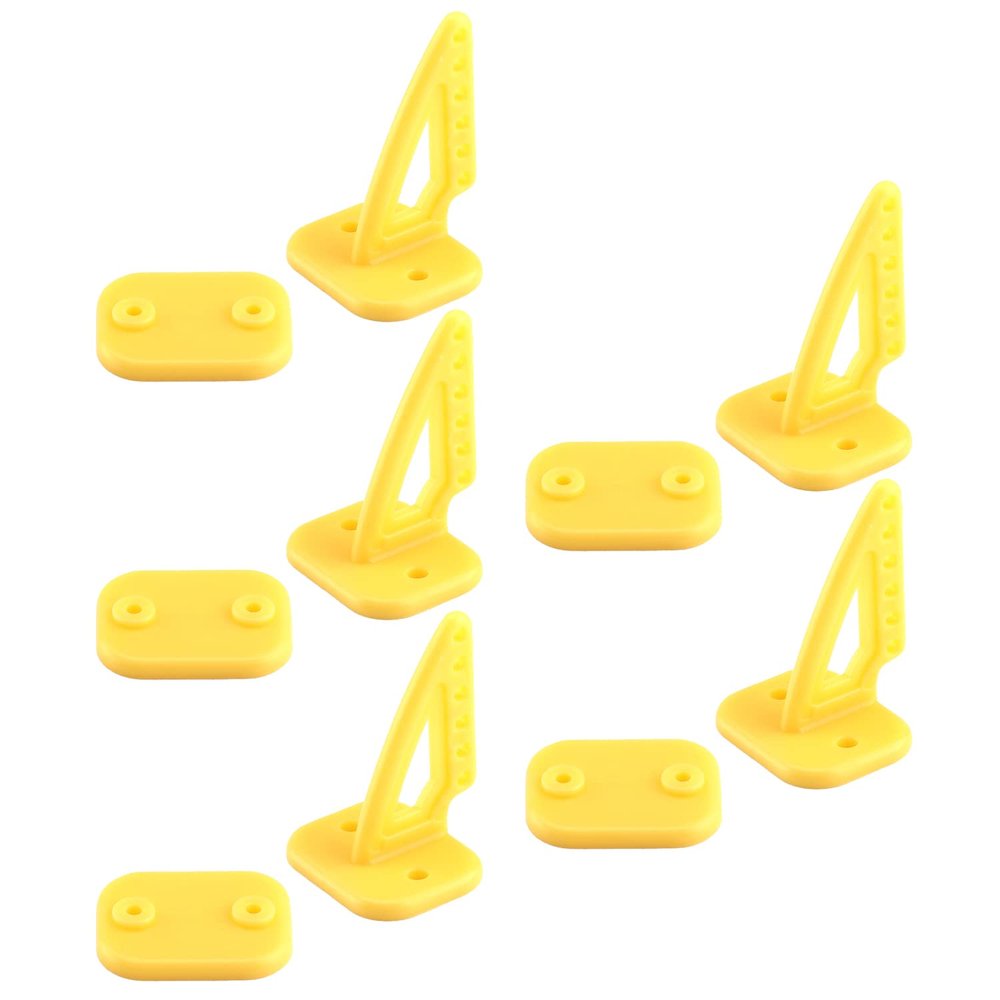 Juvielich 10 Sets Airplane Control Horn, 27x20mm Plastic Horns with 6 Holes for RC Airplane Parts Yellow