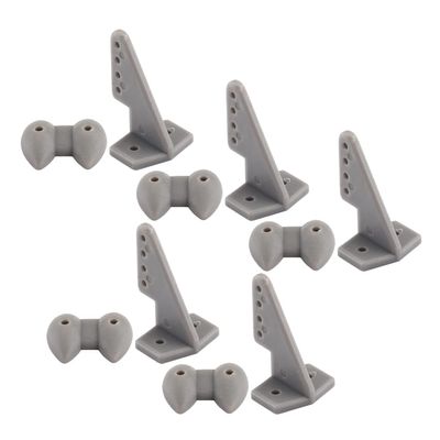 Juvielich 10 Sets Airplane Control Horn, 27x20mm Plastic Horns with 4 Holes for RC Airplane Parts Gray