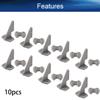 Juvielich 10 Sets Airplane Control Horn, 27x20mm Plastic Horns with 4 Holes for RC Airplane Parts Gray view 4