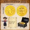 Hanaive 500 Pcs Plastic Pirate Coins Bulk Fake Pirate Treasure Chest Halloween Toy Coins Replica Spanish Doubloons for Treasure Hunt Board Game Cosplay Party Decorations(Gold) view 2
