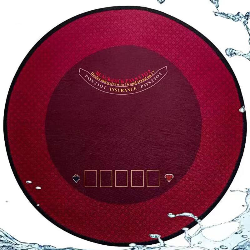 BALIKEN 55'' x 55'' Texas Hold'em and Blackjack Table Felt, Portable Foldable Texas Hold'em and Blackjack Layout Poker Games Mat
