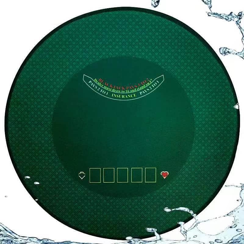 BALIKEN 55'' x 55'' Texas Hold'em and Blackjack Table Felt, Portable Foldable Texas Hold'em and Blackjack Layout Poker Games Mat