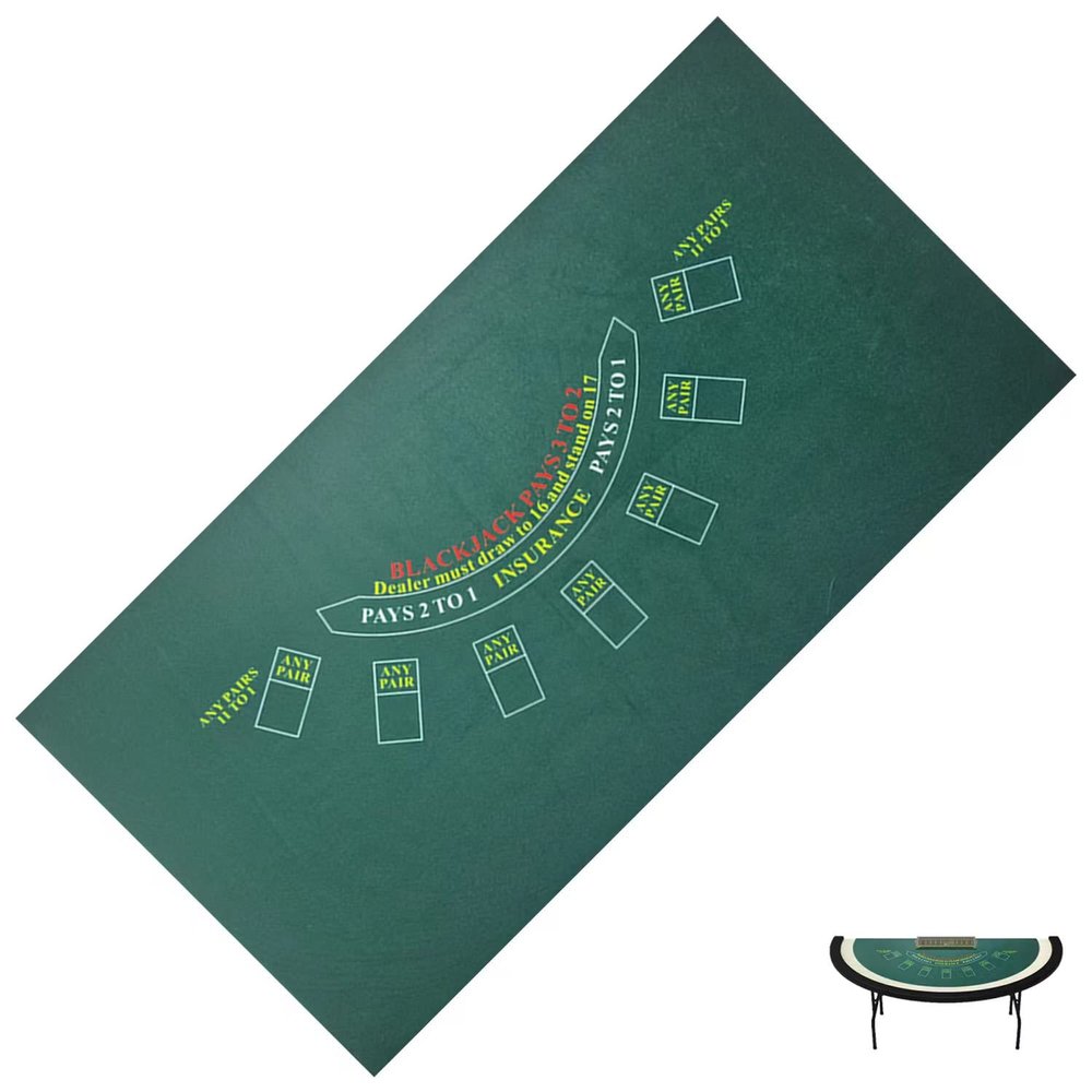 BALIKEN Rectangular 86'' X 50" Blackjack Tabletop Casino Felt Professional Grade Mat