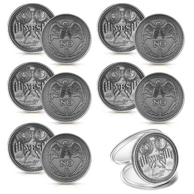 Yinkin 10 Pack Yes No Challenge Coin Decision Maker Flip Coin for Holiday School Office Gift, Party Game Supplies(Silver)