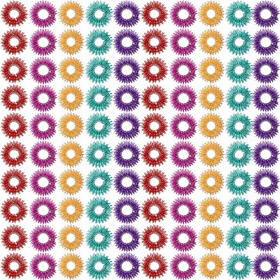 Tondiamo 100 Pack Spiky Sensory Acupressure Finger Rings,Bright Colors