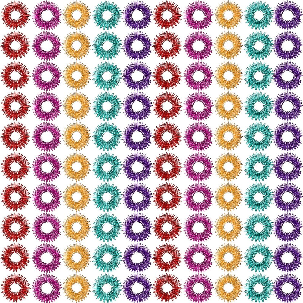 Tondiamo 100 Pack Spiky Sensory Acupressure Finger Rings,Bright Colors