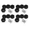 Pasotim 16x Aluminum 12mm Combiner Hub Hex Adapter Upgrades for 144001 1/14 RC Car Spare Parts,Black view 1