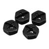 Pasotim 16x Aluminum 12mm Combiner Hub Hex Adapter Upgrades for 144001 1/14 RC Car Spare Parts,Black view 2
