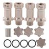 17mm Hex Hub, 4Pcs Aluminium Wheel Hubs Extension Conversion Adapter for 1:8 Ratio RC Model Car(Silver) view 1