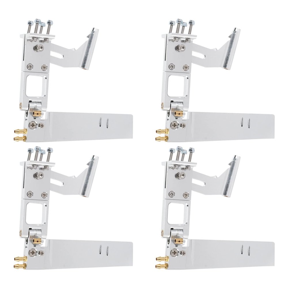 Pasotim 4Pcs Water Absorbing Rudder Aluminum Suction Rudders with Tail 4mm Shaft for RC Jet Boats Parts