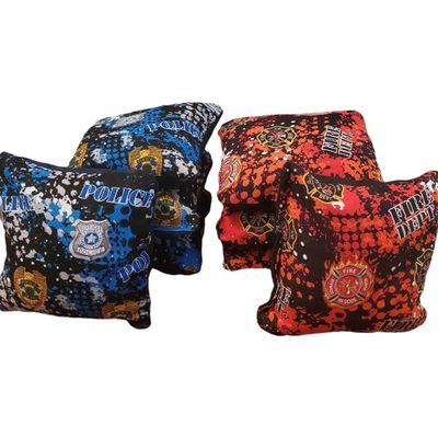 All Weather First Reponders Firefighter vs Police Cornhole Bags (8 bags)