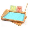AtMini Montessori Sand Tray with Lid - Wooden Sand Trays for Kids Writing Letters and Numbers, Preschool Classroom Must Haves, Kindergarten Learning Tools (Blue) view 1