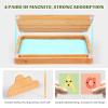 AtMini Montessori Sand Tray with Lid - Wooden Sand Trays for Kids Writing Letters and Numbers, Preschool Classroom Must Haves, Kindergarten Learning Tools (Blue) view 2