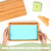 AtMini Montessori Sand Tray with Lid - Wooden Sand Trays for Kids Writing Letters and Numbers, Preschool Classroom Must Haves, Kindergarten Learning Tools (Blue) view 3