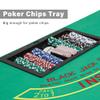 DC DICLASSE Foldable 7 Players Poker Table for Blackjack, Texas Hold'em Table with Stainless Steel Cup Holder, Casino Leisure Table for Card Games, Dominoes, Board Games,Green Speed Felt view 3