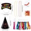 2026 Happy New Year Party Decorations 48pcs New Years Eve Party Supplies Happy New Year Party Cone Hats, Tiaras, Blowouts and Necklace, 2026 New Years Party Decoration Supplies view 3