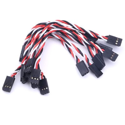 Juvielich 10Pcs 4 Inches 10cm 3-pin 60-Core Servo Extension Cable Wire Male to Male for RC JR Futaba RC Car or Airplanes