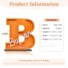 Personalized Piggy Bank with Name Custom Letters Wooden Piggy Bank Engraved Money Box Piggy Bank Gift for Kids Girl Boy, Christmas Birthday Home Decoration (Style 4-Orange) view 2