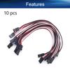 Juvielich 10Pcs 7.87inch/200mm 3-Pin Male to Male Lead Servo Extension Cable Cord Connectors, 60-Cores Wire for RC Futaba JR Servo view 4