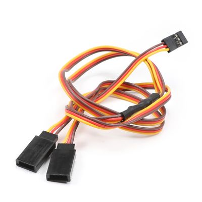 Juvielich 23.62inch/600mm Y Servo Extension Cable Remote Control Racing Part 1 Male to 2 Female Lead Cord for Various Models of Electronic Products