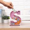 Personalized Piggy Bank with Name Custom Letters Wooden Piggy Bank Engraved Money Box Piggy Bank Gift for Kids Girl Boy, Christmas Birthday Home Decoration (Style 6-Purple) view 4