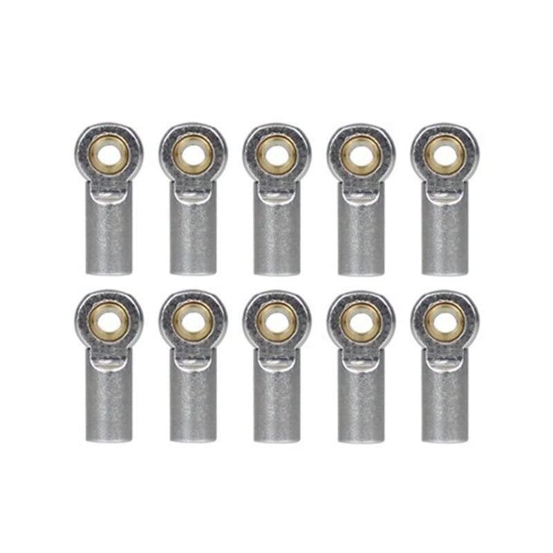 10Pcs/lot Metal M3 Aluminum Link Tie Rod End Ball Joint for 1/10 RC Car Crawler AXIAL SCX10 TRX4 D90 D110 Tamiya Racing ( Color : Silver )