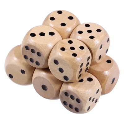 10 Pcs Wooden Dice Wooden D6 Six Sided Dice Game Set Standard Game Math Mini Dices Table Props for Classroom Teaching Board